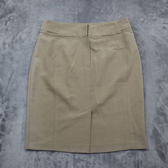 My Bajee Collection S Brown Plain Flat Front Back Zipper Slit Pencil Cut - Picture 10 of 14